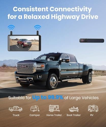 AUTO-VOX 6 Inch Solar Backup Camera Wireless: 1 Minute Install, 16:9 1080P HD Monitor, Dual Channel Split Screen, Clear Live View, DVR Recording, IP69K Waterproof Back up Camera for Car,Truck, Trailer - Thumbnail 4