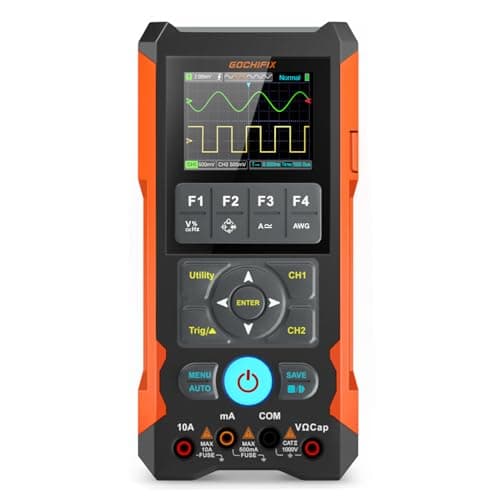 Handheld Oscilloscope Multimeter GOCHIFIX Waveform Generator 3 in 1 Automotive Oscilloscope 2 Channel 80Mhz Bandwidth 200Msps Sampling Rate Signal Generator Digital Oscilloscope Multimeter - Image 1