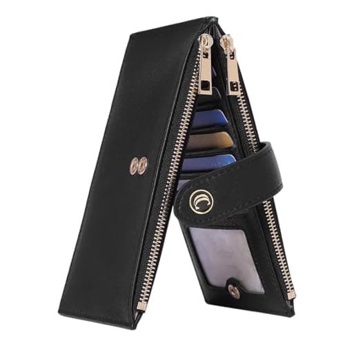 CLUCI Wallet for Women Leather Slim Womens Wallet RFID Blocking Bifold Credit Card Holder with Zipper Pocket - Image 1