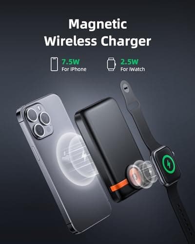 Innostyle Magnetic Power Bank, 10800mAh Wireless Portable Charger, Power Bank with Built in Cables, for iPhone 17/16/15/14/13/12 and Apple Watch Ultra/11/10/9/8/7/6/5, Black - Thumbnail 3