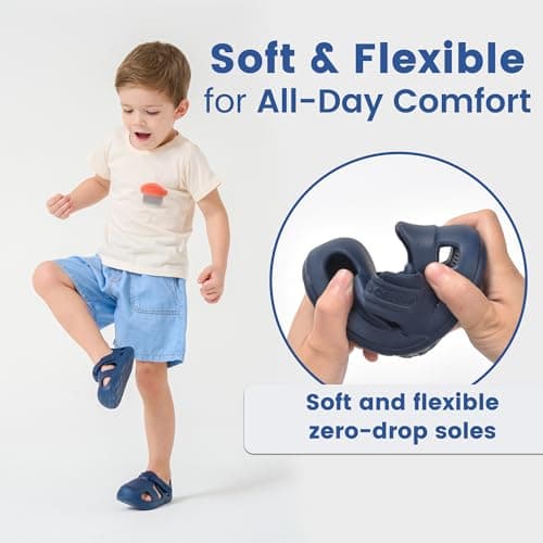 SC TBYF Splash Sandals for Toddlers Water Shoes For Baby Girls Boys Children Closed Toe Quick Drying Soft Lightweight EVA Anti-Slip Waterproof Unisex Beach Toddler Sandal for Little Kids - Thumbnail 5
