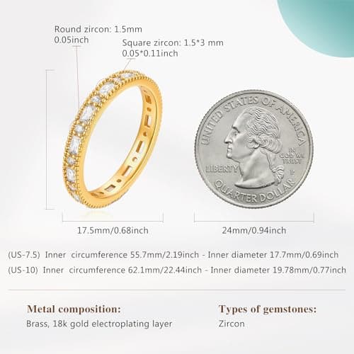 Cicy Bell Silver 18K Plated Gold Rings for Men Women Couple Wedding Rings - Thumbnail 5