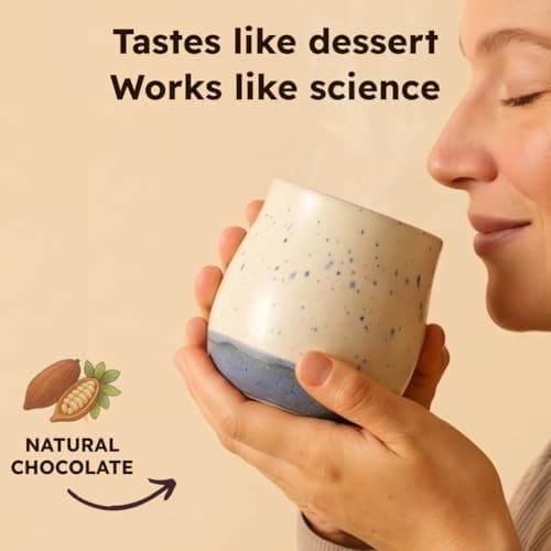 Brainoa Sleep Cocoa for Chocolate Lovers – With Magnesium Glycinate, Ashwagandha, Reishi Mushroom & L-Theanine – Bedtime Sleep Aid Drink for Adults – No Melatonin, Added Sugar, or Artificial Flavors - Thumbnail 5