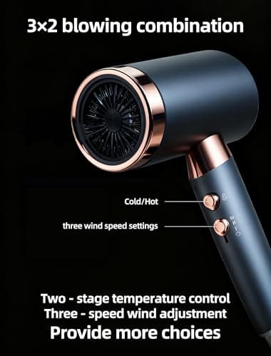 CLGTTFB Professional Lonic Hair Dryer for Women & Men,1600W Fast Drying Blow Dry with Diffuser and Concentrator for Various Types of Hair,High Speed Quiet Hairdryer for Home Salon,Travel,Hotel - Thumbnail 4