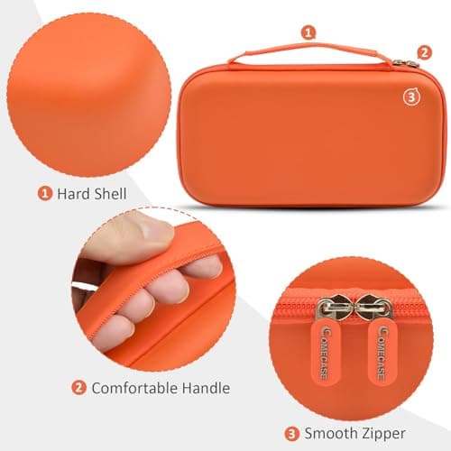 Comecase Wireless Microphone Case Compatible with JBL Wireless Two Microphone/for JBL Partybox, Handheld Dual Mic Travel Storage Bag for Receiver, Batteries and Other Accessories -Orange(Box Only) - Thumbnail 4