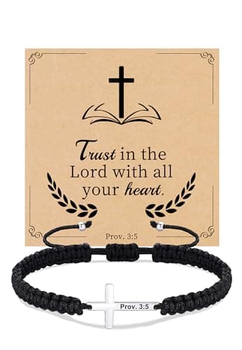 Sistble Confirmation Gifts for Teenage Christian Cross Bracelets Jesus Catholic Gifts for Women Jesus Baptism Inspirational Bible Verse Handmade Jewelry - Image 1