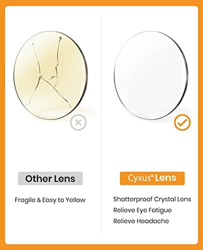 Cyxus Blue Light Glasses for Men and Women, Metal Frame Computer Eyeglasses for Office, Gaming, Reading 8090T06-US - Thumbnail 6