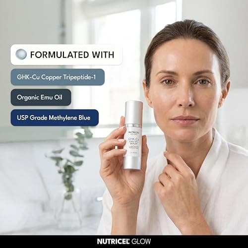 Nutricel Glow GHK-Cu Emu Oil Serum with Copper Peptides and Methylene Blue - Original Formula - Trusted Made in America Brand - 1 fl oz (30 mL) - Thumbnail 2