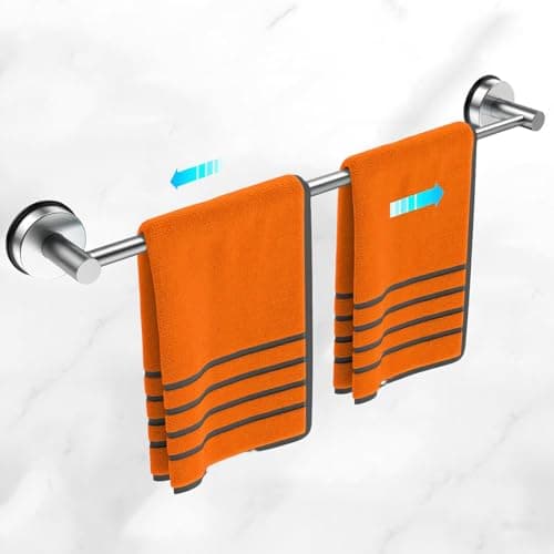Large Towel Bar for Bathroom Wall,Adjustable 17~29 Inch Towel Racks for Bathroom Wall Mounted,Towel Holder for Glass Shower Door,Bathroom Accessories,Apparment Essentials,Home Decor-Silver - Image 1