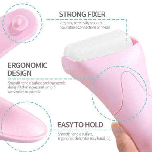 Ice Roller for Face, Face Roller-Cold Massage Stick for Cooling and Calming Puffiness Wrinkles Fine Lines - Skin Care Tools- Self Care Gifts for Women Men (Light Pink) - Thumbnail 5