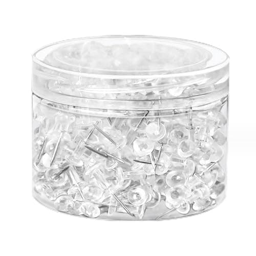 500 Clear Push Pins – Steel Point with Plastic Head, Decorative Thumb Tacks for Bulletin Board, Corkboard, Maps, Photos, Office Use Lawn, Yard, Deck Cleaning 1 - Image 1