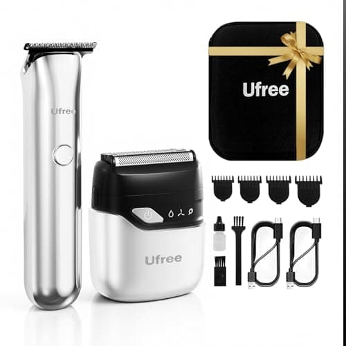 Ufree Beard Trimmer and Foil Shaver Kit, Electric Razors for Men, Precision T Blade Hair Trimmer, Waterproof Travel Shaver, Cordless Clippers Set for Mustache Facial Hair Cutting, Men Grooming Gifts
