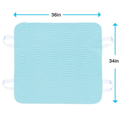 2 Pack Bed Pads for Incontinence Positioning Bed Pad with Handles for Lift and Transfer Reusable Waterproof Bed Pads Washable Incontinence Bed Pads for Elderly Hospital Home Care 36” × 34” - Thumbnail 3