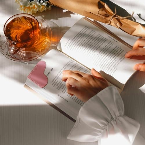 Leather Heart Bookmarks - Kinsound 6 Pieces Cute Corner Page Book Marks for Teachers Students Book Reading Lovers, for School Office Home Supplies (Heart（6pcs）) - Thumbnail 2
