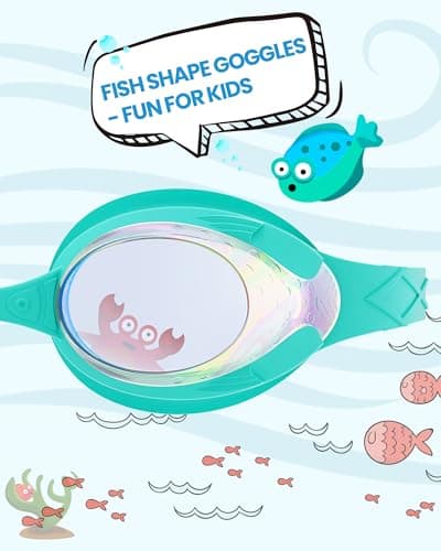 OutdoorMaster Kids Swim Goggles 2 Pack - Quick Adjustable Strap Swimming Goggles for Kids, Green Cyan - Thumbnail 3