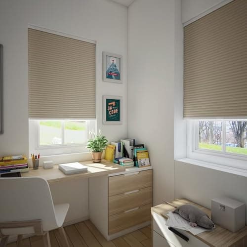 Changshade Blackout Blinds Black Out Shade for Indoor Windows, Cordless Cellular Shades Room Darkening Honeycomb Blinds for Bedroom, Bathroom, Shade Size 50 inch High 28 inch Wide, Brown - Thumbnail 6