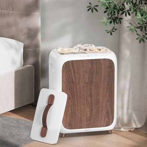 Keenray Towel Warmer Bucket, Luxury Rectangle Towel Warmer for Bathroom with Timer & Delay, Customized Fragrance, Child Lock, Fits 2 Large Towels, Blankets, Bathrobes, Ideal Gift for Him & Her(Brown) - Thumbnail 2