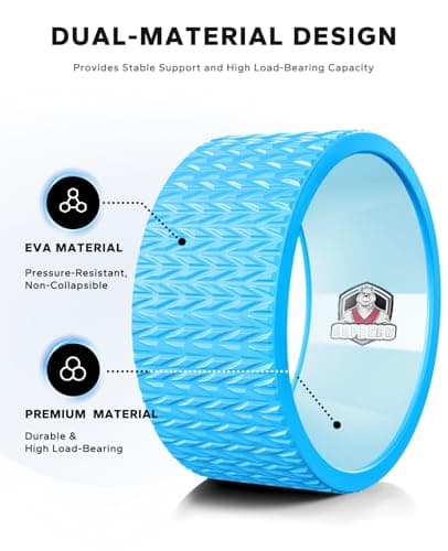 HAPBEAR Back Roller - Yoga Wheel Set with 26'' Anti-Burst Exercise Ball – 12'' PP Inner Core Spine Alignment Tool for Back Pain Relief,Core Strength & Full-Body Workout, Back Roller Wheel for Home Gym & Therapy, Pump Included - Thumbnail 2