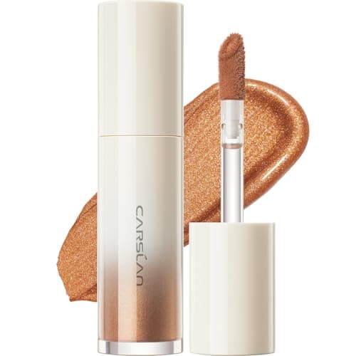 CARSLAN 3D Liquid Highlighter Makeup, Shimmer, Glowing Contour Stick, Smooth & Lightweigh Face Illuminator, Moisturizing, Blendable Cream Highlighter Dewy Finish, 03 Bronze Cold - Image 1