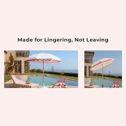 DEER LAND 6FT Patio Beach Umbrella for Outdoor, UPF 50+ Sun Shade for Patio, Backyard, Garden, Pool and Beach, Tilt Adjustable, Portable, Harbour Rosé Pink - Thumbnail 3