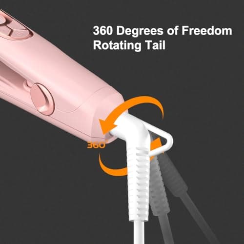 JINRI Hair Brush for Short & Thin Hair, 1.38 Inch Hot Styling Brush with Adjustable Temperature, Dual Voltage 100-240V, Volumizing Hair Iron, Long Lasting Root Volume Hair Styler, Pink - Thumbnail 6
