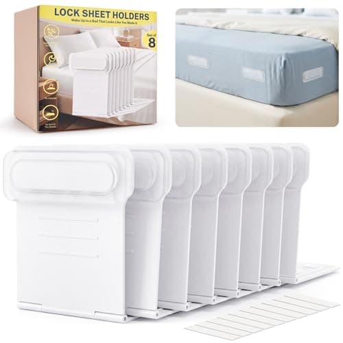 OKKLE Bed Sheet Holders for Corners - Adjustable Mattress Sheet Straps & Fitted Sheet Clips, Professional Bed Sheet Grippers & Fasteners to Keep Sheets in Place, Secure Sheet Lock - Image 1