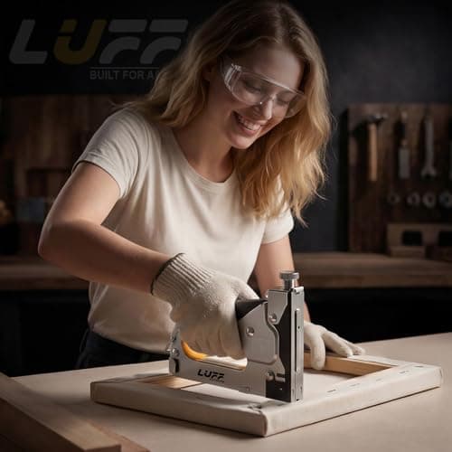 Staple Gun - LUFF 3 in 1 Heavy Duty Stapler Gun with Staple Remover and 3000 Staples for Upholstery, Manual Brad Nailer Power Adjustment Stapler Gun for Wood, Decoration, Crafts DIY - Thumbnail 2