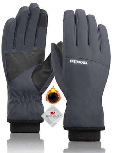 TRENDOUX Winter Gloves for Men Women Size Small - Touchscreen Fingers Thin Warm Tech with Anti-Slip 3M Grip, Lightweight Insulated Liner for Extreme Freezing Cold Weather, Indoor Outdoor Work Mitten - Image 1