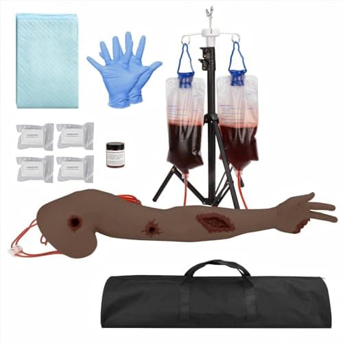 MedEduQuest Wound Packing Arm Trainer – Realistic Bleeding Control Simulator for Tourniquet Training, Stop The Bleed Class, EMT Practice（Dark Color） - Image 1