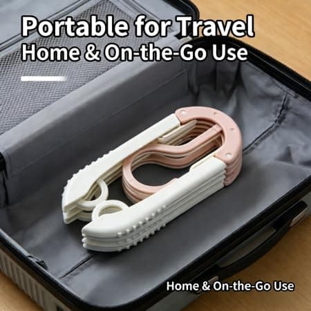 3-Speed Adjustable Foldable Clothes Hanger: 3D Arc Shoulder, Built-in Side Hooks, Compact for Home Closet & Travel, Fits Shirts/Coats, Space-Saving & Sturdy - Thumbnail 5