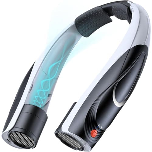 Tenvolti Portable Neck Fan - 6000mAh Rechargeable Personal Fan with 6 Speeds, 360° Cooling Surround Airflow, 20H Long Battery Life Hands-Free Wearable Fan for Outdoor Travel, Office, and Sports