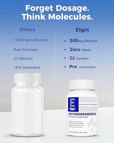 Elgin® Precision Berberine Supplement - Patented GlucoVantage Dihydroberberine Supplement 5X Absorption, Supports Healthy Weight Management*, Gentle on Stomach, Non-GMO 60 Veggie Capsules - Thumbnail 3