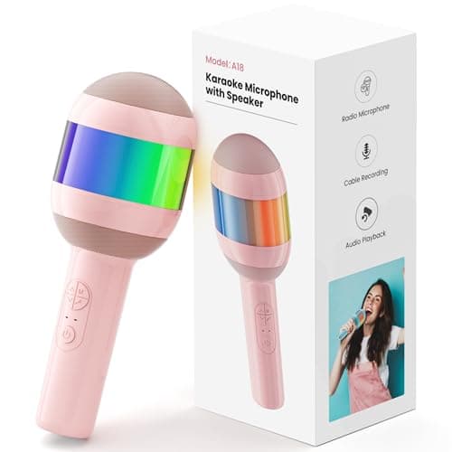 Wireless Karaoke Machine Portable Bluetooth Microphone with LED Light