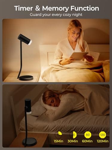 PESUTEN Cordless Table Lamps, Battery Operated Portable Table Light with Magnetic Adjustable Angle Head, 5000mAh Rechargeable Lamp with CCT Dimming for Patio Party Restaurant Dining Home 1 Pack - Thumbnail 4