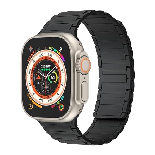 Magnetic watchband Compatible with Apple Watch Ultra 3/2/1 Band 42mm 41mm 40mm 38mm Sport Silicone Replacement Wristband Strong Magnet link for iWatch Series 11/10/9/8/7/6/5/4/3/2/1 SE 3/2/1,Black - Image 1