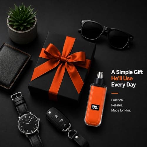 JERBEST Electric Nose Hair Trimmer for Men Women, Rechargeable Mini Travel Trimmer for Nose and Ear Hair Clippers Portable Trimming with LED Display, Father’s Day Gift - Thumbnail 5