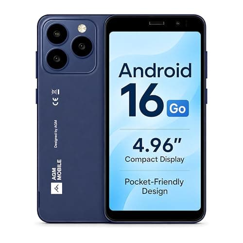 AGM Note N2 Smartphone for T-Mobile, 4.96" Backup & Travel Phone, Blue