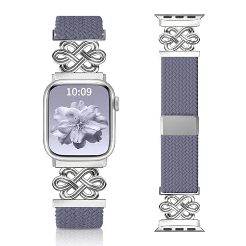Chinber Braided Band Compatible with Apple Watch Bands 40mm 38mm 41mm 42mm 44mm 45mm 46mm 49mm, Magnetic Clasp Fabric Nylon Interlock Buckle Straps for iWatch Ultra Series 10/9/8/7/6/5/4/3/2/1/SE