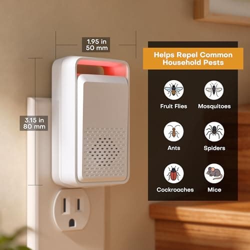 Cozlite Upgraded Ultrasonic Pest Repeller, 6 Pack Rodent Repellet Cover Up to 1,600 sq ft per Device - 3 Modes Mouse Repellent, Mice Repellent Indoor for Spider Bug Roach Ant Mosquito Rat Squirrel - Thumbnail 6