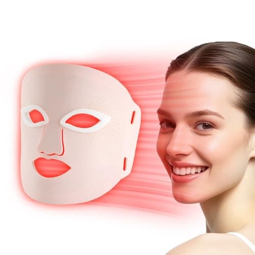 Red Light Therapy Mask, Red Light Therapy for Face, 7 Colors LED Facial Mask for Wrinkle Remove & Anti Aging, Skin Care Home Travel Use,Pink (Upgraded Version) - Image 1