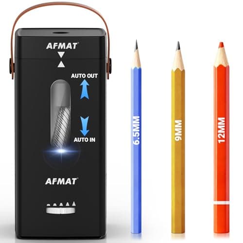 AFMAT Electric Pencil Sharpener, Fully Automatic Pencil Sharpener, Auto in & Out, Rechargeable Hands-Free Sharpeners for Jumbo & Colored Pencils (6.5-12mm), Portable for Home/Classroom/Office PSC6