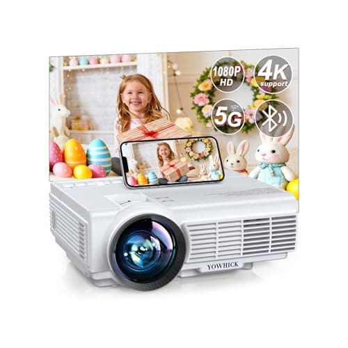Projector with WiFi and Bluetooth, Portable Mini Projector by YOWHICK with 5G WiFi, Native 1080P 9500L and 4K Support for HDMI, VGA, USB, Laptop, Indoor & Outdoor Use, Easter gifts - Image 1