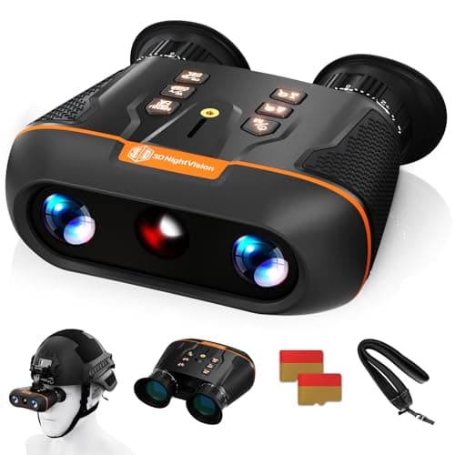 3D VR Night Vision Goggles,Head or Helmet Mounted, Wide FOV 4K Video Video Recording, Stealth Infrared 940nm IR,8X Digital Zoom (Black) - Image 1