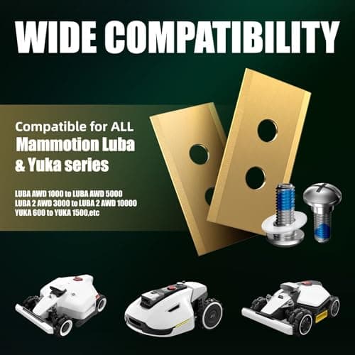 Headley Tools 36Pcs Heavy Duty Titanium Replacement Blades 0.9mm Compatible for Mammotion Luba & Yuka All Series,Robust Replacement Robot Lawn Mower Blades,with Plastic Screwdrivers and Washers - Thumbnail 4