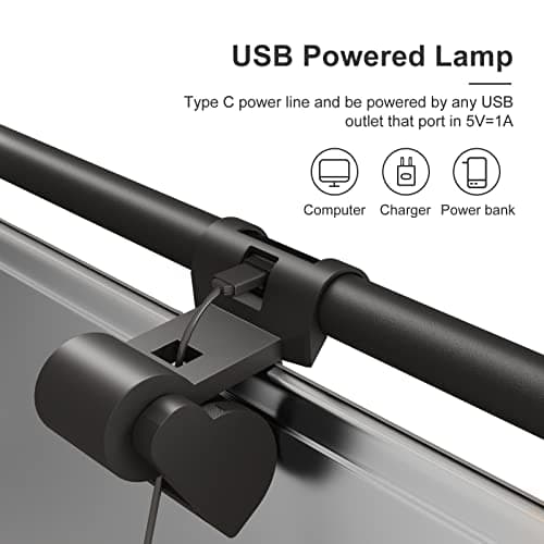 Colorpanda Monitor Light Bar, Fit for Curved/Flat Monitor, Eye-Care USB Reading LED Task Lamp with Touch Control, No Screen Glare Dimmable Desk Lamp Computer Monitor Light Bar for Screen Home Office - Thumbnail 6