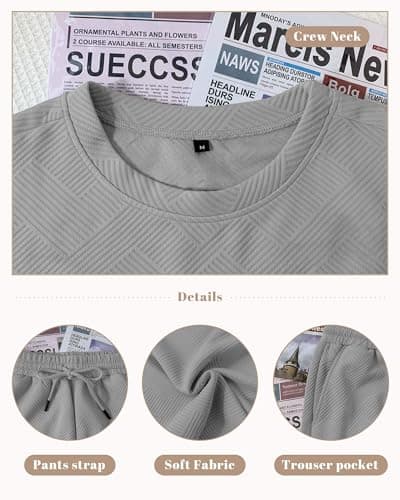 Aiyino Men’s 2-Piece T-Shirt & Shorts Set – Casual Track Suit for Summer - Thumbnail 6