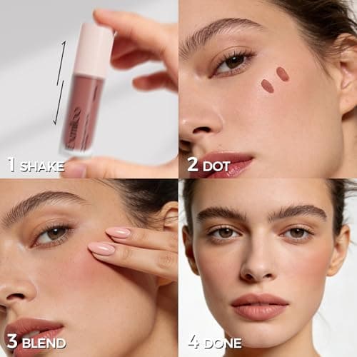 Exmiloo Liquid Blush for Cheeks – Matte Liquid Blush for a Natural Flush，Buildable & Long-Lasting Matte Blush for Everyday Looks, Vegan & Cruelty-Free - Thumbnail 5
