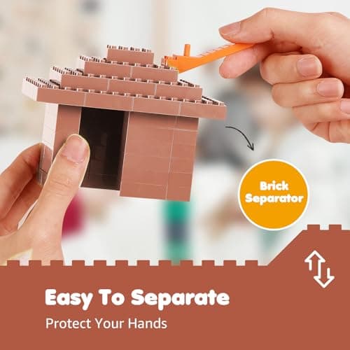 Lekebaby Classic Building Bricks, 200 Piece 2x4 Building Blocks STEM Creative Building Toys Compatible with All Major Brands, Educational Toy for Boys Girls 6 Years Old and Up(2x4 Light Brown) - Thumbnail 4