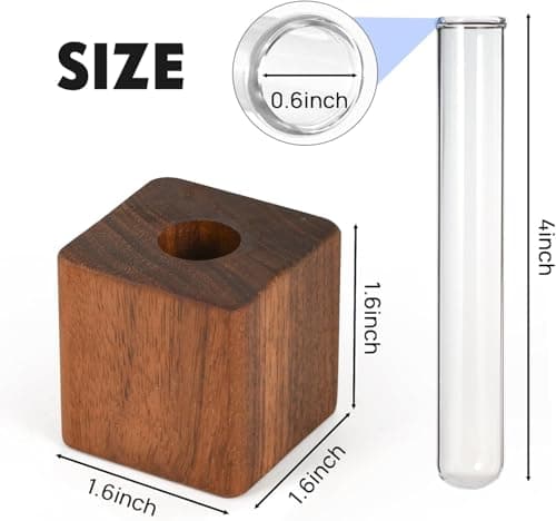 Mini Vase Magnets for Fridge,1PCS 3D Magnetic Wooden Wall Vase Holders with Test Tube, for Kitchen, Refrigerator, Bedroom, Storage, Office Decorations-Y - Thumbnail 3