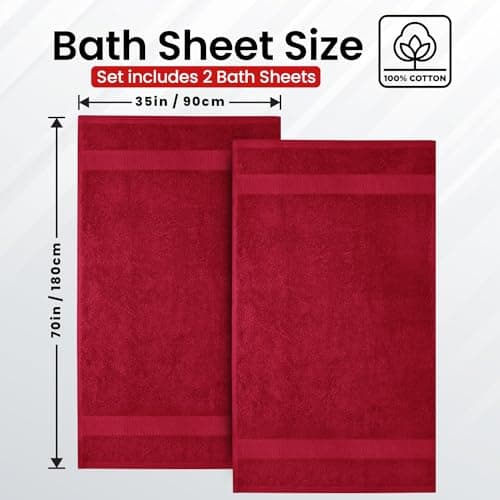 Infinitee Xclusives Jumbo Bath Sheets Towels for Adults – 600 GSM (35X70 Inches)– 100% Ring Spun Cotton, Soft and Absorbent Large Bath Towels for Bathroom - Thumbnail 5